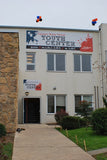 Example of banners mounted on buildings
